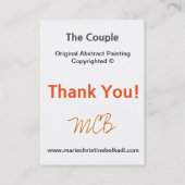 ノートの芸術的なカラフルの抽象芸術のカップルありがとう 名刺 (裏面)