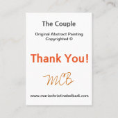 ノートの芸術的なカラフルの抽象芸術のカップルありがとう 名刺 (裏面)