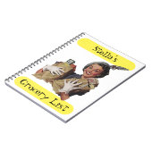 ノートのGift Ideaレトロの食料雑貨のリストの幸せな女性 ノートブック (左側)