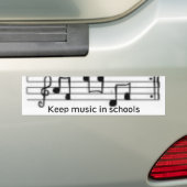 ノートは、学校の音楽を保ちます バンパーステッカー (車上)