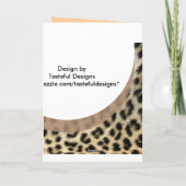 ノートまたは挨拶状のヒョウのプリントありがとう サンキューカード (裏面)