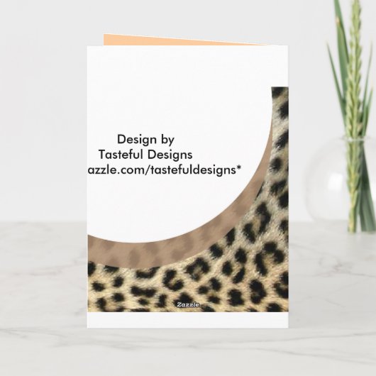 ノートまたは挨拶状のヒョウのプリントありがとう サンキューカード (裏面)