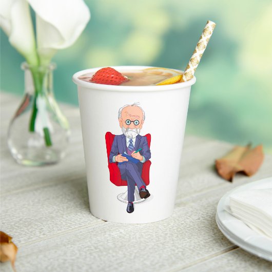 ノートを取る人 紙コップ