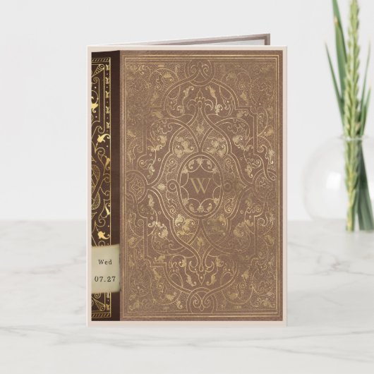 ノートを折り畳んだ図書館本の文結婚書 招待状 (正面)