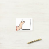 ノートを握る手の漫画 ポストイット (デスク上)