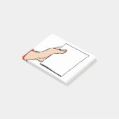 ノートを握る手の漫画 ポストイット (アングル)