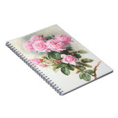 ノートを絵を描いているヴィンテージのピンクのバラ ノートブック (右側)
