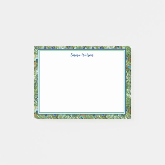 ノートを貼る – 孔雀の羽 ポストイット (正面)