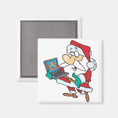 ノートオタク系のパソコン漫画を使ったテクノロジーに精通したサンタ マグネット (正面/裏面)