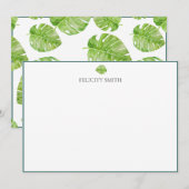 ノートカエレガントードフモダンラボ葉タン サンキューカード (正面/裏面)