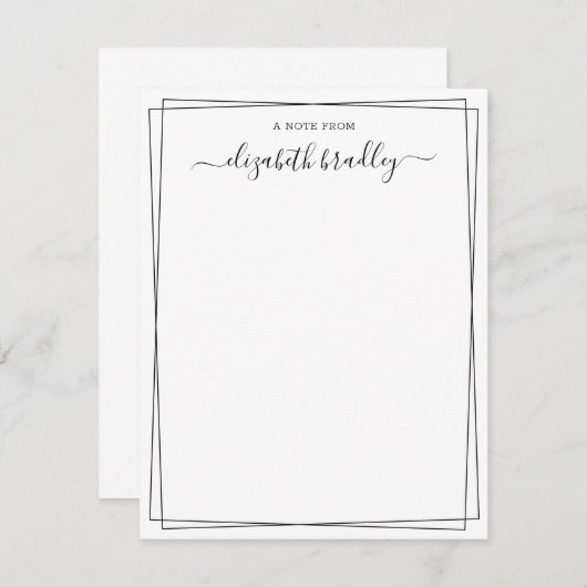 ノートカガーリーードからデスクの署名スクリプト サンキューカード (正面/裏面)