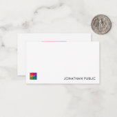 ノートカパーソナライズされたードここに文字ロゴを追加シンプルする ノートカード (正面/裏面インサイチュ)