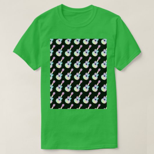ノートカラフル付きギター Tシャツ (デザイン正面)