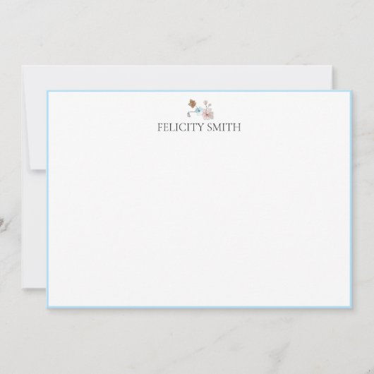 ノートカーエレガントドフラットモダン青 サンキューカード (正面)