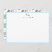 ノートカーエレガントドフラットモダン青 サンキューカード (正面/裏面)