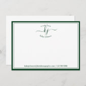 ノートカードの机からモノグラムの森の緑 サンキューカード (正面/裏面)