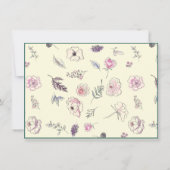 ノートカードエレガントフラットボモダンタニカルイエロー サンキューカード (裏面)