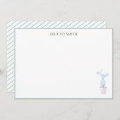 ノートカードエレガントフラットボモダンタニカルサボテン サンキューカード (正面/裏面)