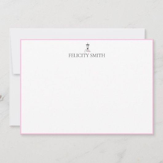 ノートカードエレガントフラットボモダンタニカルパターン サンキューカード (正面)