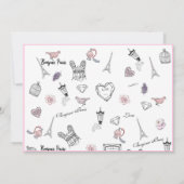 ノートカードエレガントフラットボモダンタニカルパターン サンキューカード (裏面)