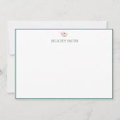 ノートカードエレガントフラットボモダンタニカルフラワー サンキューカード (正面)