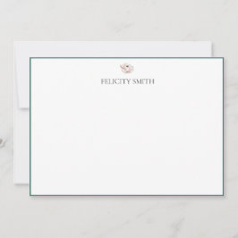 ノートカードエレガントフラットボモダンタニカルフラワー サンキューカード