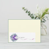 ノートカードエレガントフラットボモダンタニカルブルー サンキューカード (スタンド正面)