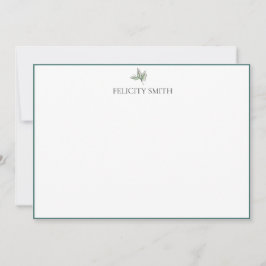 ノートカードエレガントフラットボモダンタニカル葉 サンキューカード