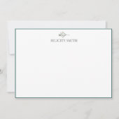 ノートカードエレガントフラットボモダンタニカル葉 サンキューカード (正面)