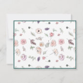 ノートカードエレガントフラットボモダンタニカル追加の名前 サンキューカード (裏面)