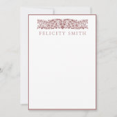 ノートカードエレガントヴィンテージ植物模様 サンキューカード (正面)