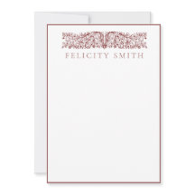 ノートカードエレガントヴィンテージ植物模様