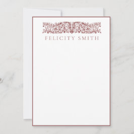 ノートカードエレガントヴィンテージ植物模様 サンキューカード