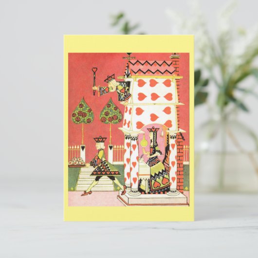 ノートカードキングハートヴィンテージイラストレーション サンキューカード (スタンド正面)