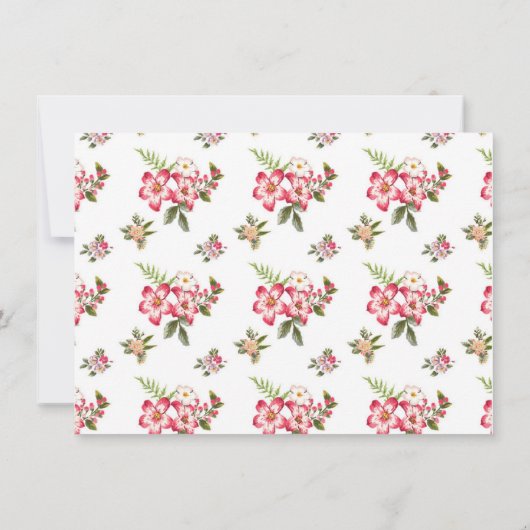 ノートカードフラットロエレガントゴモダンボタニカルピンク サンキューカード (裏面)