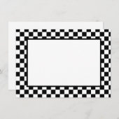 ノートカードブラックとホワイトチェッカーの ノートカード (正面/裏面)
