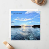 ノートカードレイクオコニーサンセット – ブルーベルベットナイト ノートカード (正面/裏面インサイチュ)