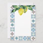 ノートカードレモンと青いAmalfiタイルパターン サンキューカード (正面)