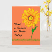 ノートカード今日の花をスマイルする理由を見つける カード (黄色い花)
