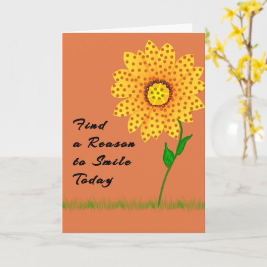 ノートカード今日の花をスマイルする理由を見つける カード (黄色い花)