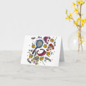 ノートカード – テニスガールズ (黄色い花)