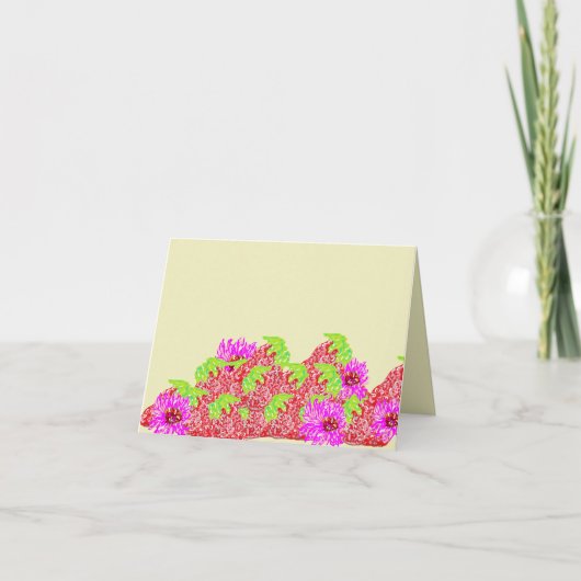 ノートカード：デイジー&イチゴ ノートカード (正面)