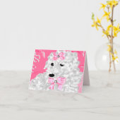 ノートカード/プードル カード (黄色い花)