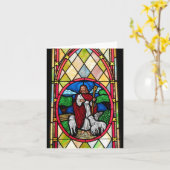 ノートカード:ロントン・メソジスト教会の窓 カード (黄色い花)