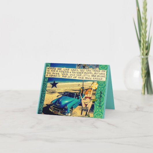 ノートカード – 女性は車のようなものだ。あなたは彼女を交換することができる (正面)