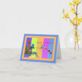 ノートカード、空白の花カラフルと背景 カード (黄色い花)