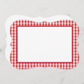 ノートカード – 赤と白のギンガムプリント (正面/裏面)