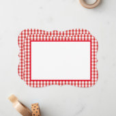 ノートカード – 赤と白の格子縞 (正面/裏面インサイチュ)