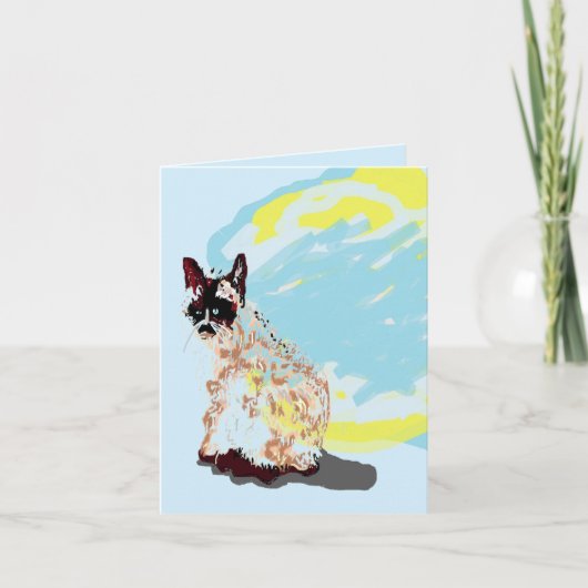 ノートカード：風に巻き込まれる ノートカード (正面)