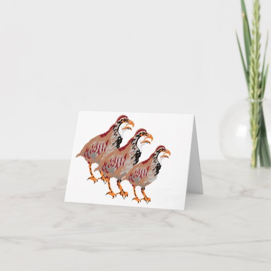 ノートカード： Partridge ノートカード (正面)